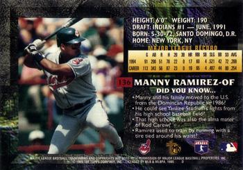 1995 Topps Embossed #136 Manny Ramirez Back