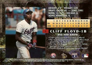 1995 Topps Embossed #4 Cliff Floyd Back