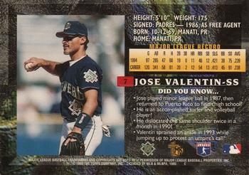 1995 Topps Embossed #7 Jose Valentin Back