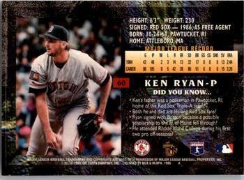 1995 Topps Embossed #60 Ken Ryan Back