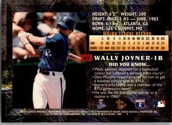 1995 Topps Embossed #63 Wally Joyner Back