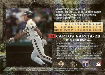 1995 Topps Embossed #74 Carlos Garcia Back