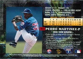 1995 Topps Embossed #94 Pedro Martinez Back