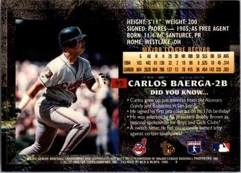 1995 Topps Embossed #95 Carlos Baerga Back