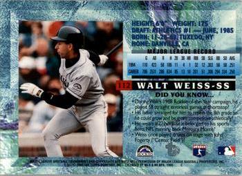 1995 Topps Embossed #112 Walt Weiss Back