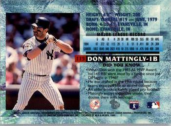 1995 Topps Embossed #115 Don Mattingly Back