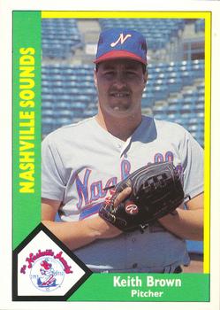 1990 CMC Nashville Sounds #9 Keith Brown Front
