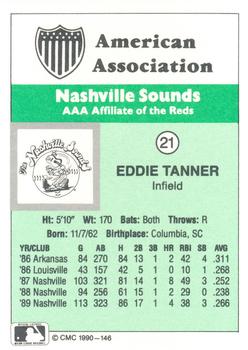 1990 CMC Nashville Sounds #21 Eddie Tanner Back
