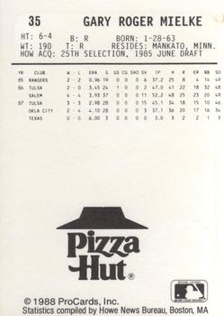 1988 ProCards #35 Gary Mielke Back