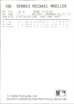 1988 ProCards #160 Dennis Moeller Back