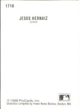 1988 ProCards #1718 Jesus Hernaiz Back