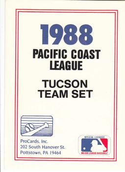1988 ProCards #NNO Tucson Toros Checklist Front
