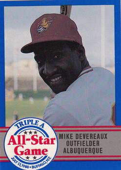 1988 ProCards Triple A All-Stars #1 Mike Devereaux Front
