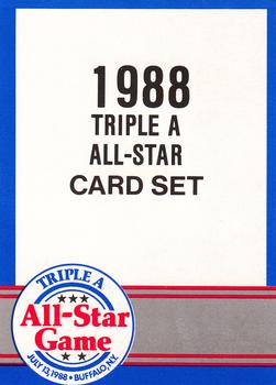 1988 ProCards Triple A All-Stars #NNO Checklist Front