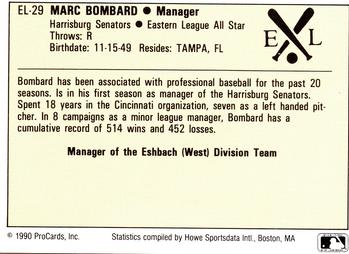 1990 ProCards Eastern League All-Stars #EL29 Marc Bombard Back