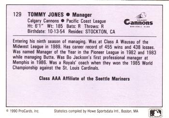 1990 ProCards AAA #129 Tommy Jones Back