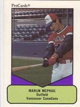 1990 ProCards AAA #179 Marlin McPhail Front