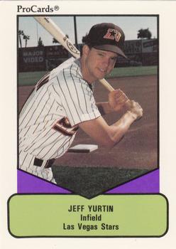 1990 ProCards AAA #20 Jeff Yurtin Front