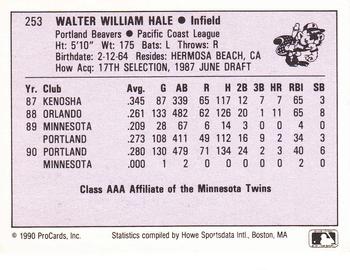 1990 ProCards AAA #253 Chip Hale Back