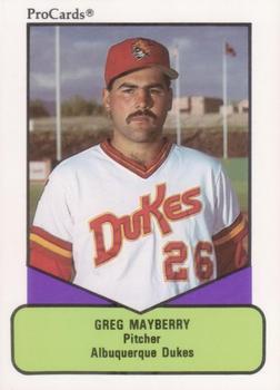 1990 ProCards AAA #63 Greg Mayberry Front