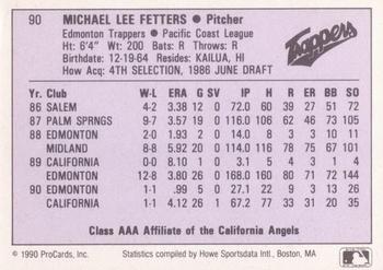 1990 ProCards AAA #90 Mike Fetters Back