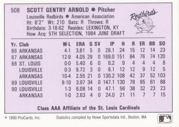 1990 ProCards AAA #508 Scott Arnold Back