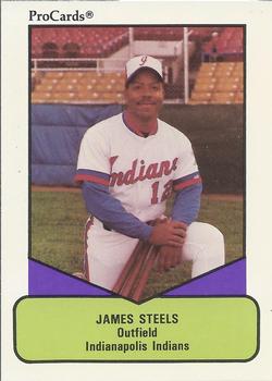 1990 ProCards AAA #589 James Steels Front