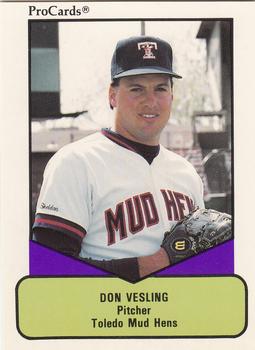 1990 ProCards AAA #381 Don Vesling Front