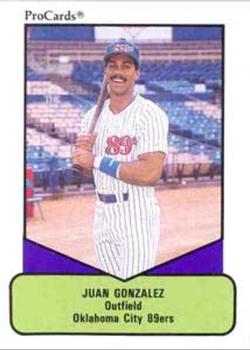 1990 ProCards AAA #690 Juan Gonzalez Front