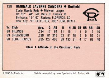 1990 ProCards A and AA #128 Reggie Sanders Back