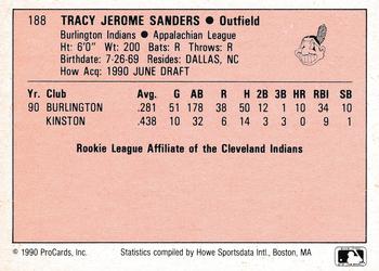 1990 ProCards A and AA #188 Tracy Sanders Back