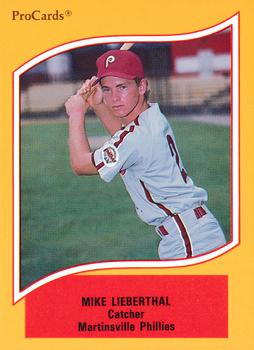 1990 ProCards A and AA #193 Mike Lieberthal Front