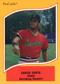 1990 ProCards A and AA #28 Carlos Garcia Front
