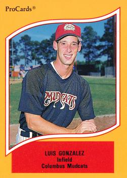 1990 ProCards A and AA #59 Luis Gonzalez Front