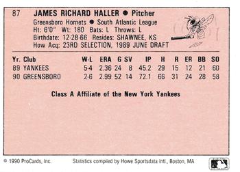 1990 ProCards A and AA #87 Jim Haller Back