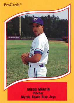 1990 ProCards A and AA #91 Gregg Martin Front