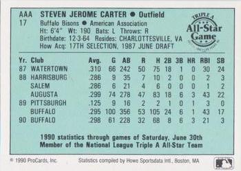 1990 ProCards Triple A All-Stars #AAA17 Steve Carter Back