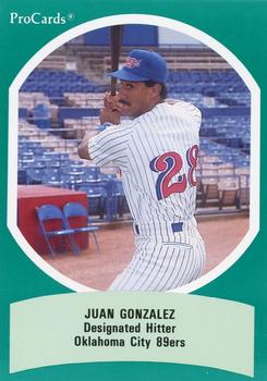 1990 ProCards Triple A All-Stars #AAA12 Juan Gonzalez Front
