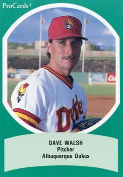 1990 ProCards Triple A All-Stars #AAA33 Dave Walsh Front