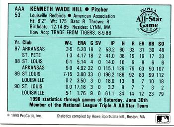 1990 ProCards Triple A All-Stars #AAA53 Ken Hill Back
