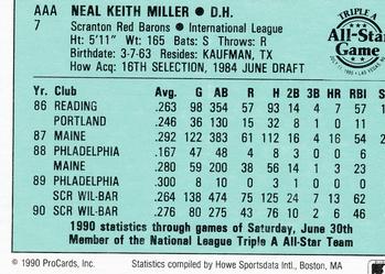 1990 ProCards Triple A All-Stars #AAA7 Keith Miller Back