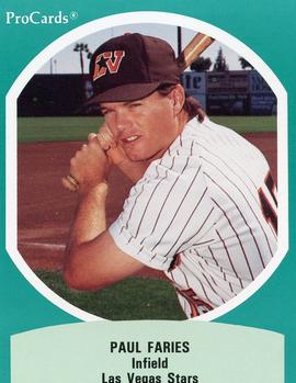 1990 ProCards Triple A All-Stars #AAA8 Paul Faries Front