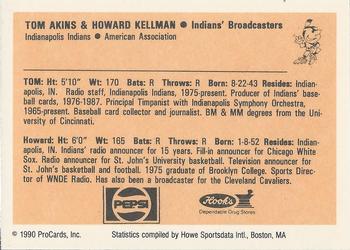 1990 ProCards #NNO Tom Akins / Howard Kellman Back