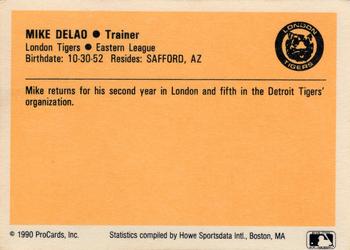 1990 ProCards #NNO Mike Delao Back