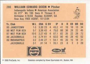 1990 ProCards #288 Eddie Dixon Back