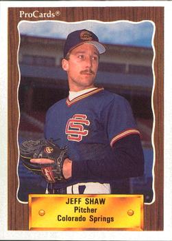 1990 ProCards #33 Jeff Shaw Front