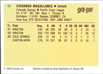 1990 ProCards #42 Ever Magallanes Back