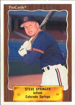 1990 ProCards #46 Steve Springer Front