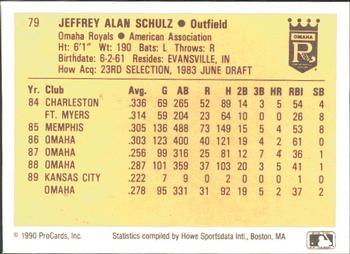 1990 ProCards #79 Jeff Schulz Back