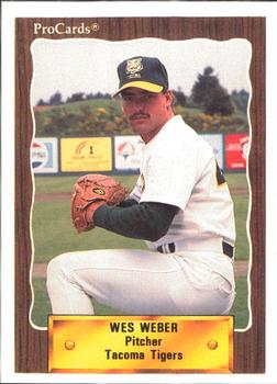 1990 ProCards #92 Wes Weber Front